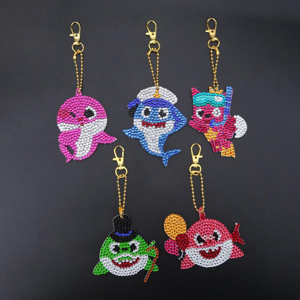 5D Diamond Painting Keychain Underwater Animals 5 Pieces