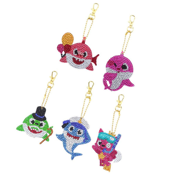 5D Diamond Painting Keychain Underwater Animals 5 Pieces