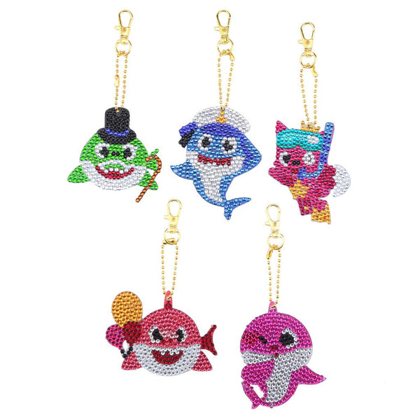 5D Diamond Painting Keychain Underwater Animals 5 Pieces
