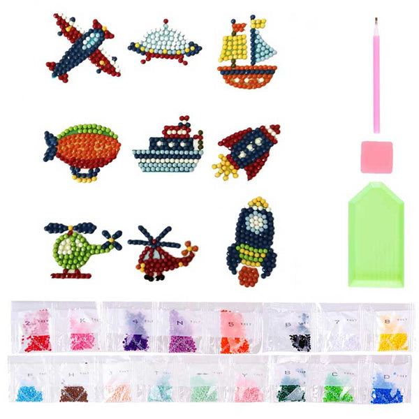 5D Diamond Painting Sticker Set Airplanes for Kids