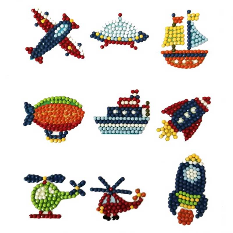 5D Diamond Painting Sticker Set Airplanes for Kids