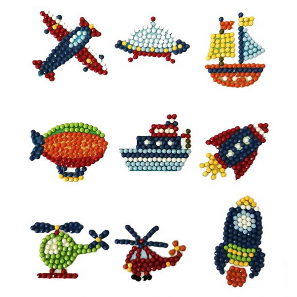 5D Diamond Painting Sticker Set Airplanes for Kids