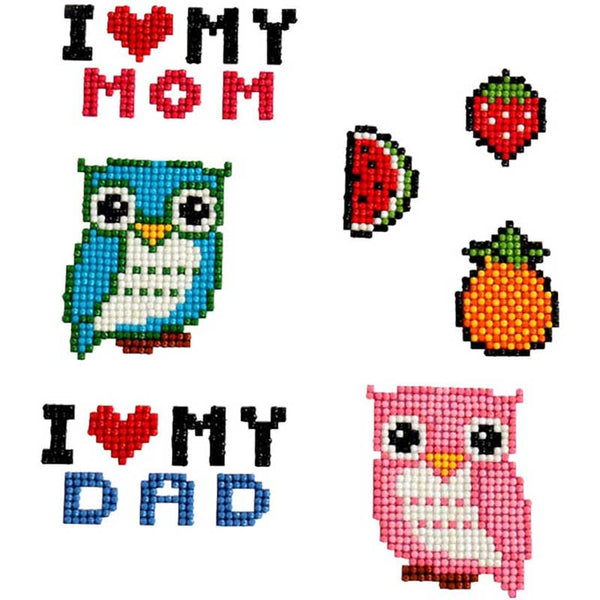 5D Diamond Painting Sticker Set "I Love Mom and Dad" for Kids