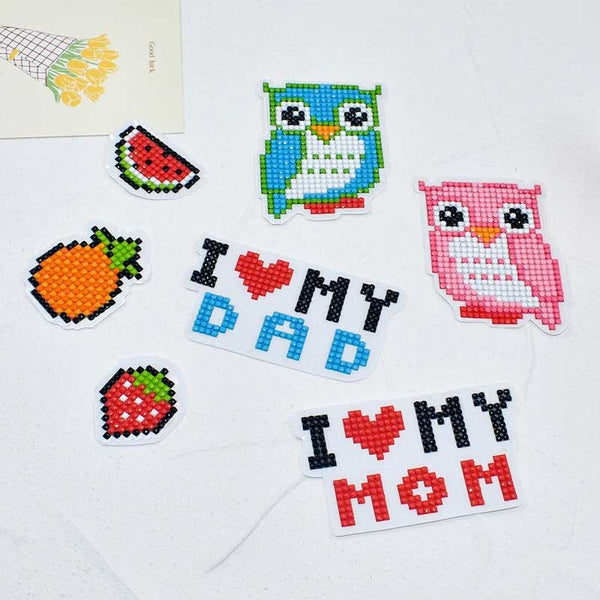 5D Diamond Painting Sticker Set "I Love Mom and Dad" for Kids