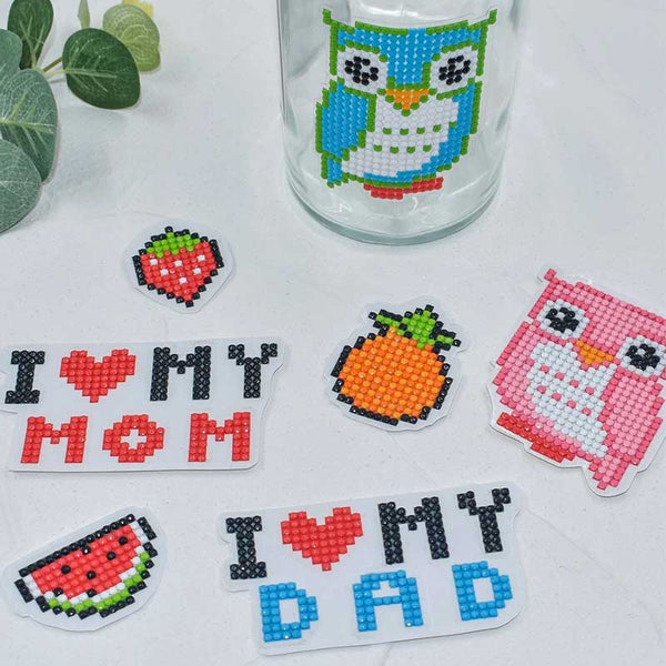 5D Diamond Painting Sticker Set "I Love Mom and Dad" for Kids