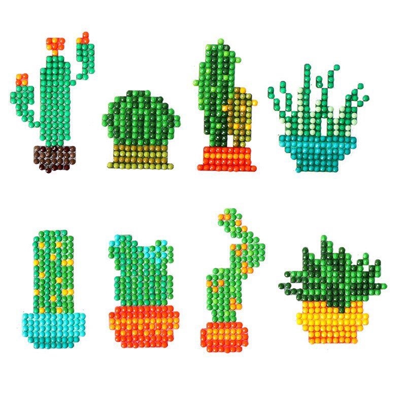 5D Diamond Painting Sticker Set Cactus for Kids