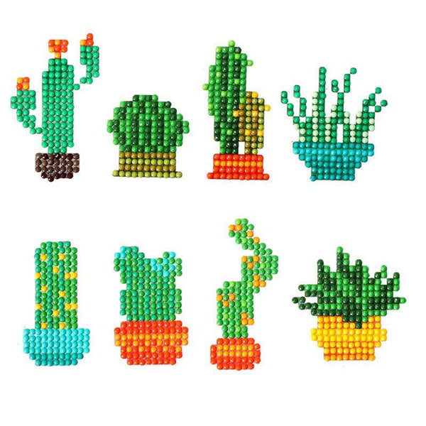 5D Diamond Painting Sticker Set Cactus for Kids