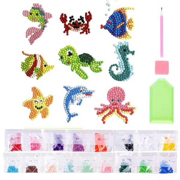 5D Diamond Painting Sticker Set Sea Animals for Kids