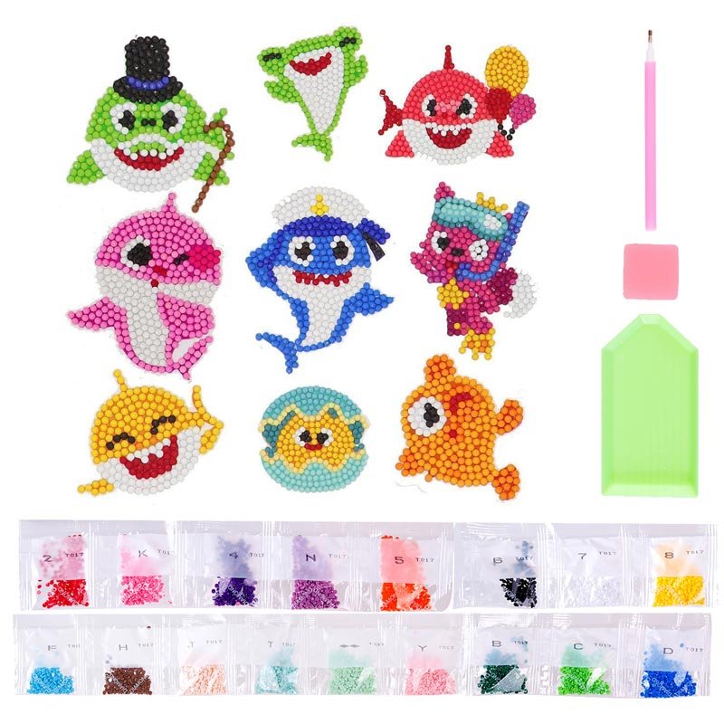 5D Diamond Painting Sticker Set Underwater Animals for Kids