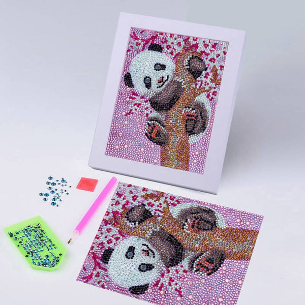 5D Diamond Painting Panda for Kids with Picture Frame