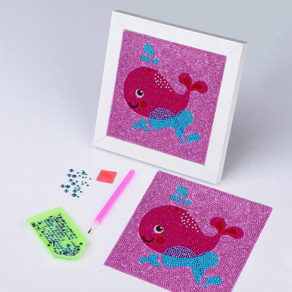 5D Children's Diamond Painting Whale with Picture Frame