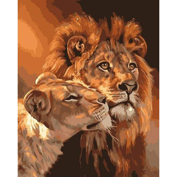 paint by numbers | Lion and Lioness Couple | animals easy lions | FiguredArt