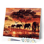 paint by numbers | Elephants at Sunset | animals elephants intermediate | FiguredArt