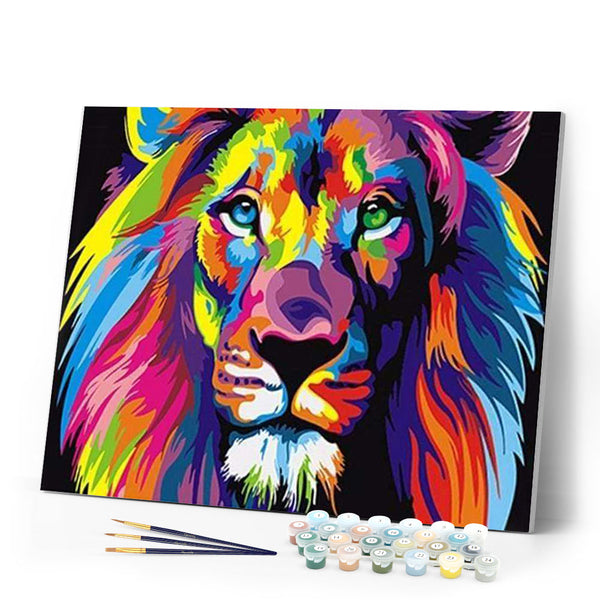 paint by numbers | Lion Pop Art | animals beginners easy lions Pop Art | FiguredArt