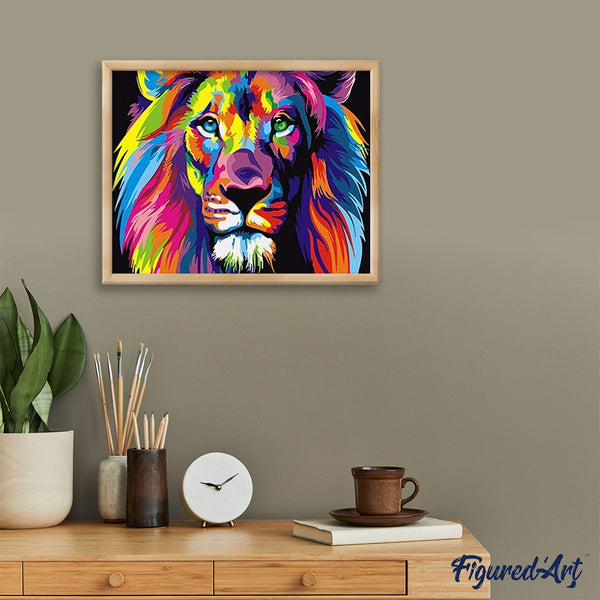 paint by numbers | Lion Pop Art | animals beginners easy lions Pop Art | FiguredArt