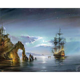 paint by numbers | Sailboat during Moonlight | advanced ships and boats | FiguredArt