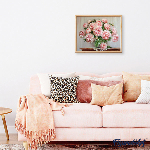 paint by numbers | Bouquet of Pink Flowers on a Table | advanced flowers | FiguredArt