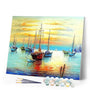 paint by numbers | Sailboats at the Port | intermediate landscapes ships and boats | FiguredArt