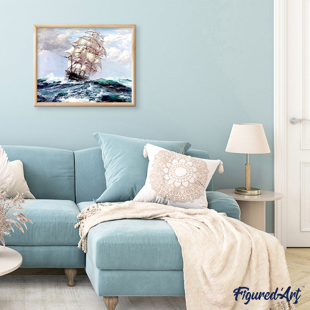 paint by numbers | Sailboat and Storm | advanced ships and boats | FiguredArt