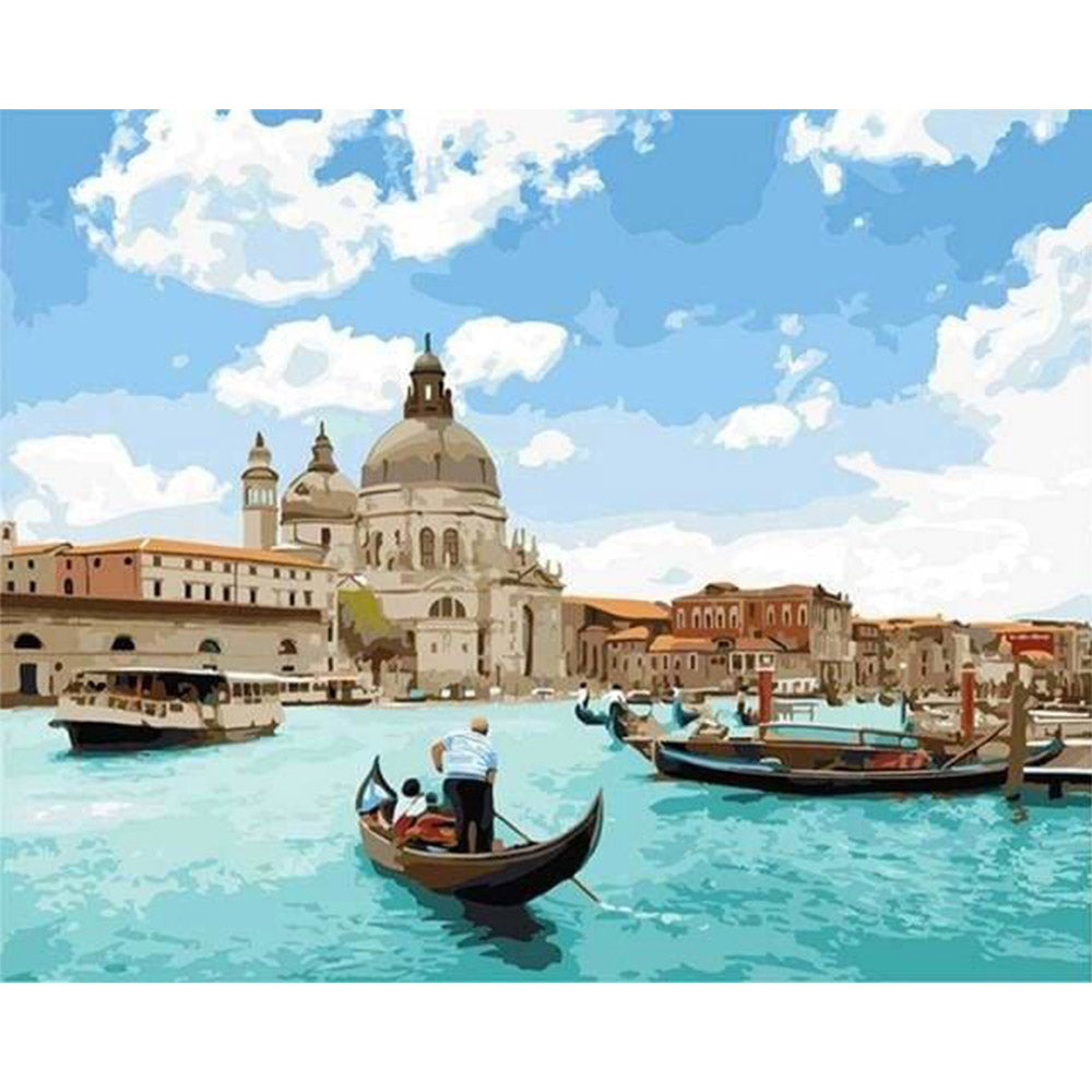 paint by numbers | Sunny Venice | intermediate romance ships and boats | FiguredArt