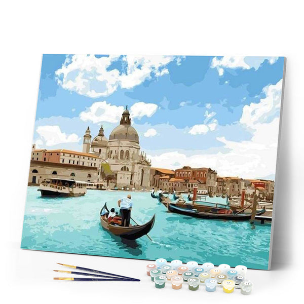 paint by numbers | Sunny Venice | intermediate romance ships and boats | FiguredArt
