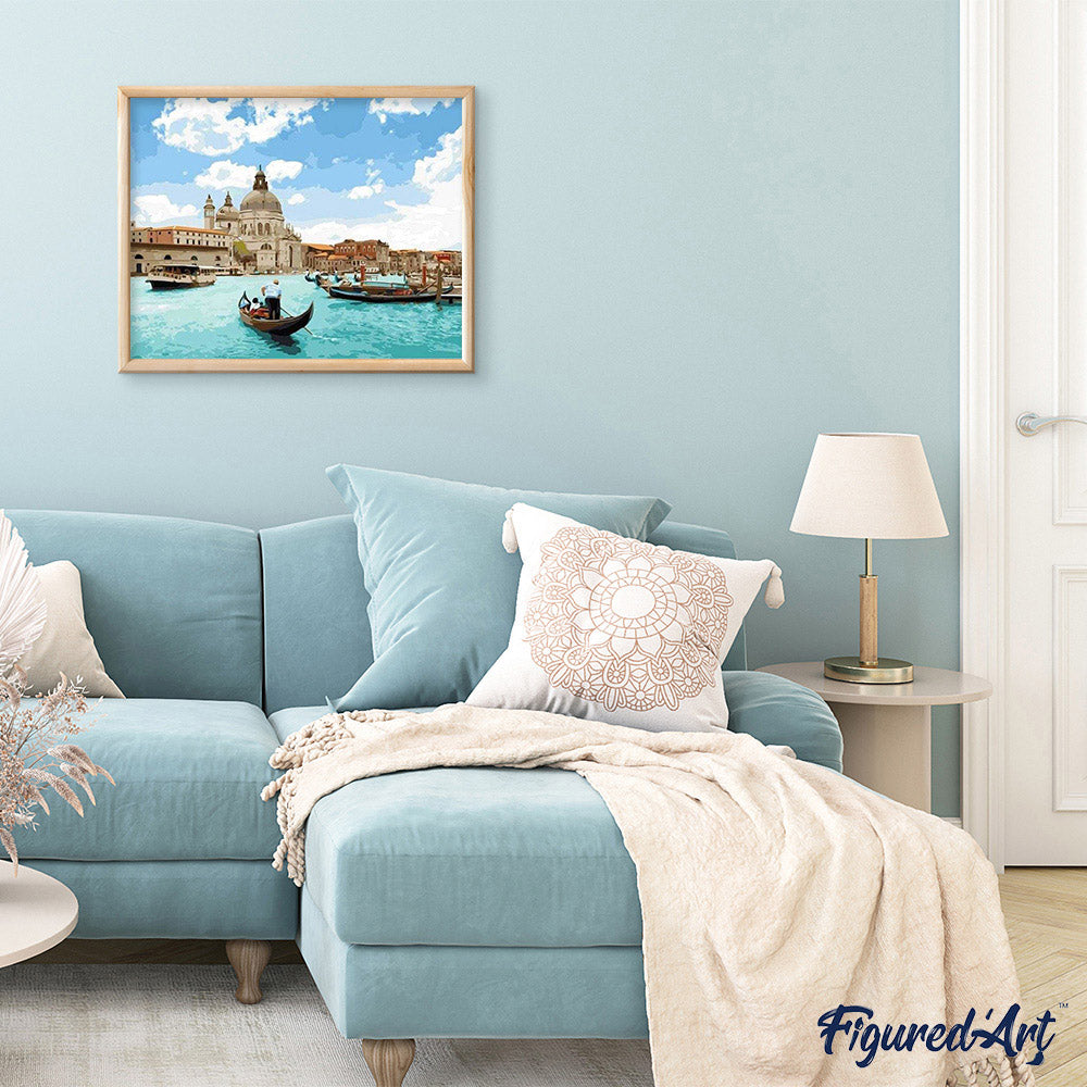 paint by numbers | Sunny Venice | intermediate romance ships and boats | FiguredArt