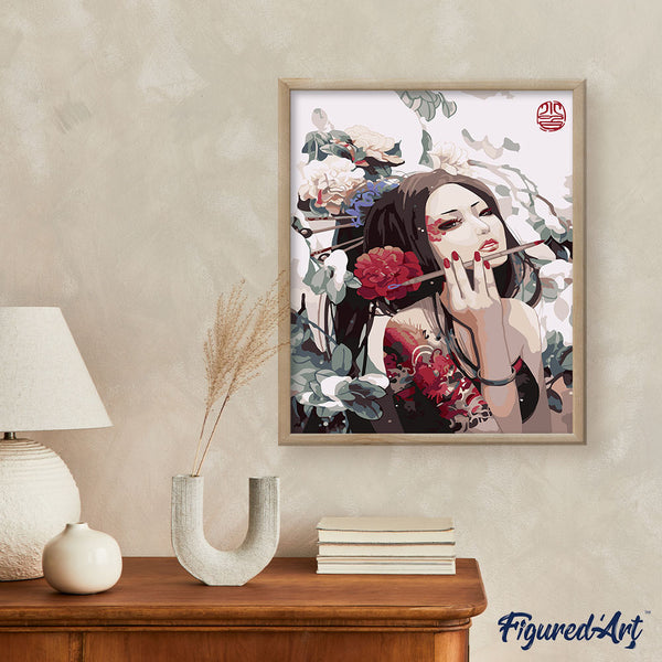 paint by numbers | Beautiful Asian lady | easy romance | FiguredArt