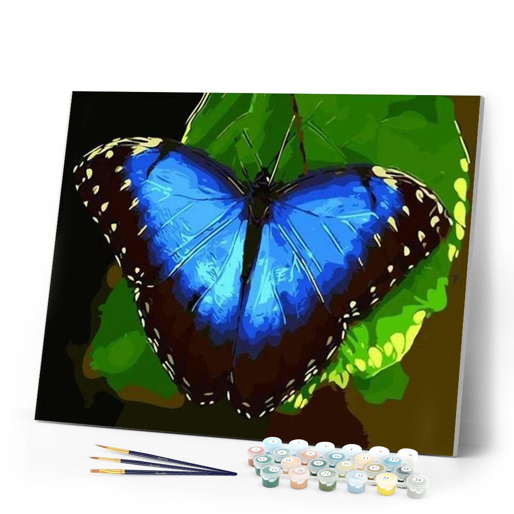 paint by numbers | Blue butterfly | animals butterflies easy | FiguredArt