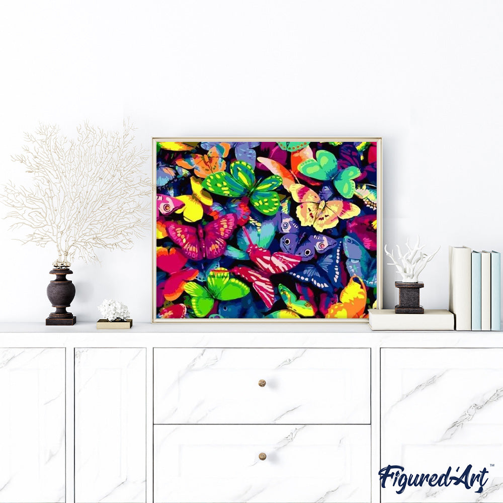 Paint by numbers - Colorful Butterflies – Figured'Art