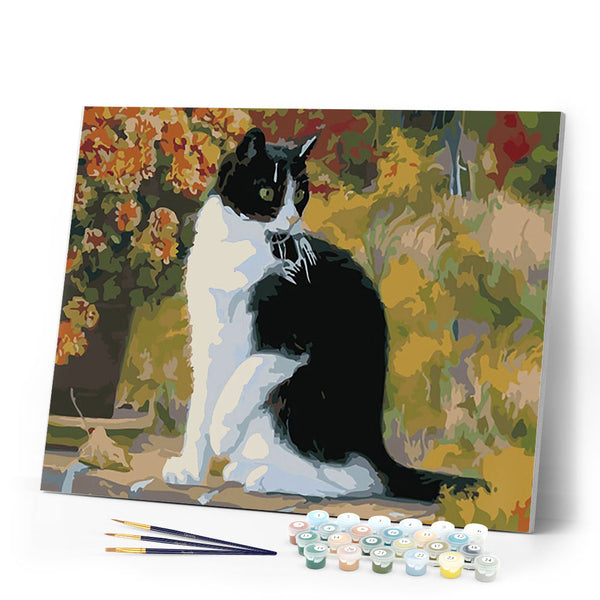 paint by numbers | Black and White Cat | advanced animals cats | FiguredArt