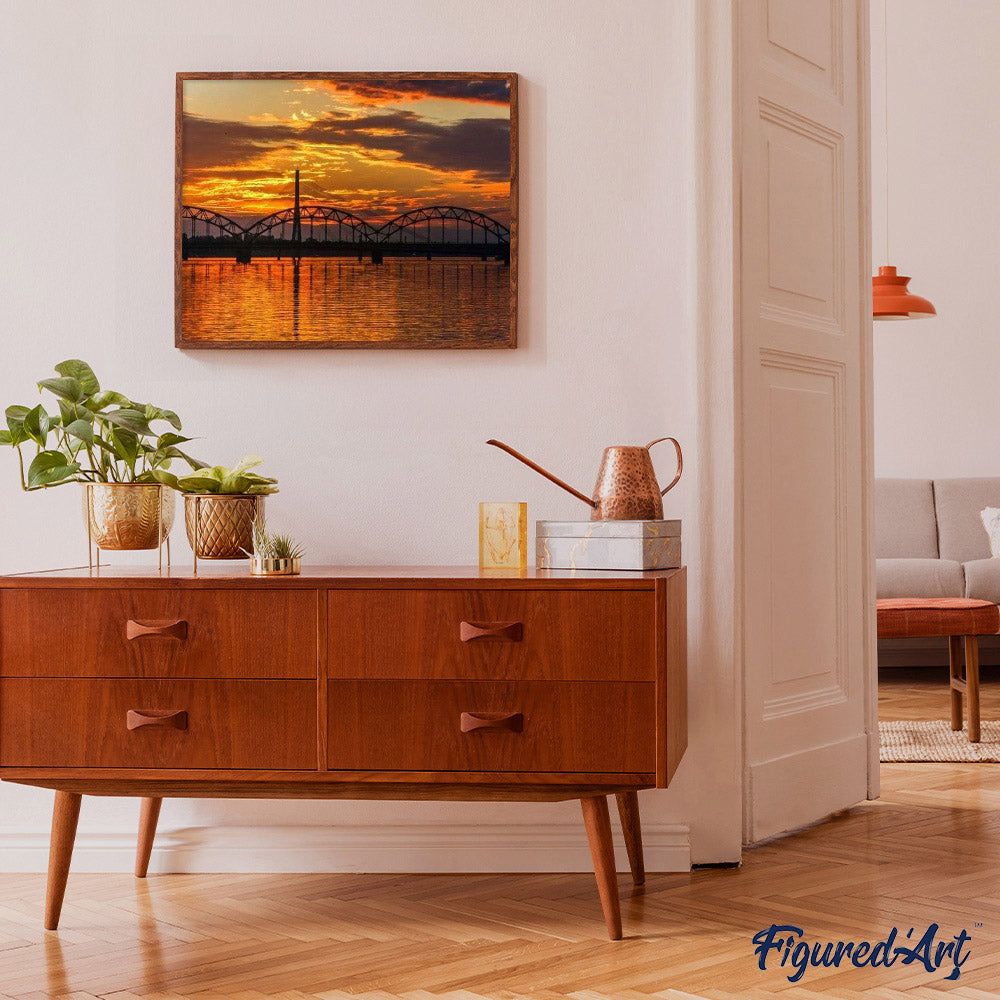 paint by numbers | Bridge At Sunset | advanced cities | FiguredArt