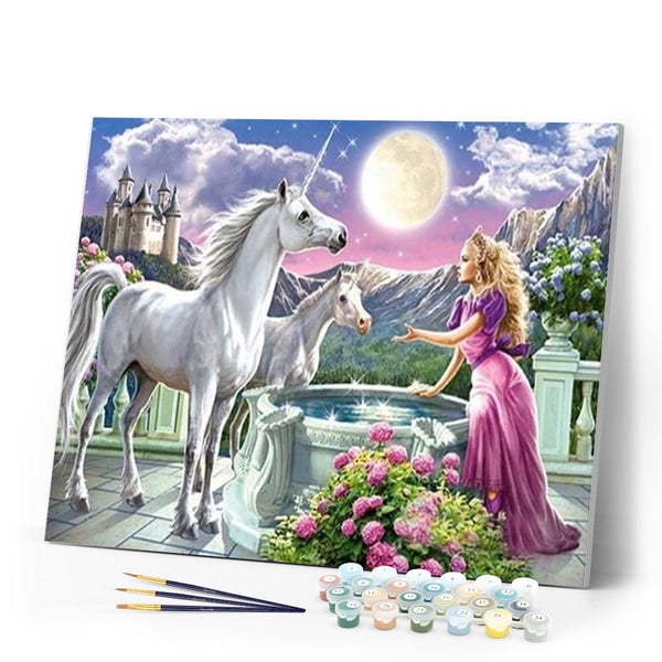 paint by numbers | Beauty and the Unicorn | advanced animals unicorns | FiguredArt