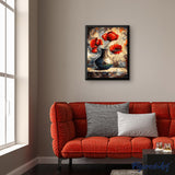 paint by numbers | Ancien vase and Red Flowers | flowers intermediate | FiguredArt