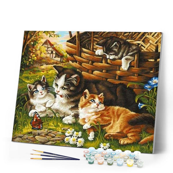 paint by numbers | Four Cats | animals cats intermediate | FiguredArt