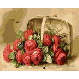 paint by numbers | Basket Of Roses | easy flowers | FiguredArt