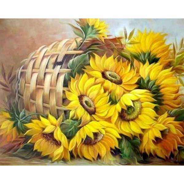paint by numbers | Basket of Sunflowers | advanced flowers | FiguredArt