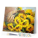paint by numbers | Basket of Sunflowers | advanced flowers | FiguredArt