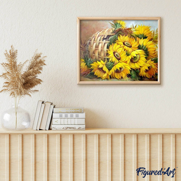 paint by numbers | Basket of Sunflowers | advanced flowers | FiguredArt