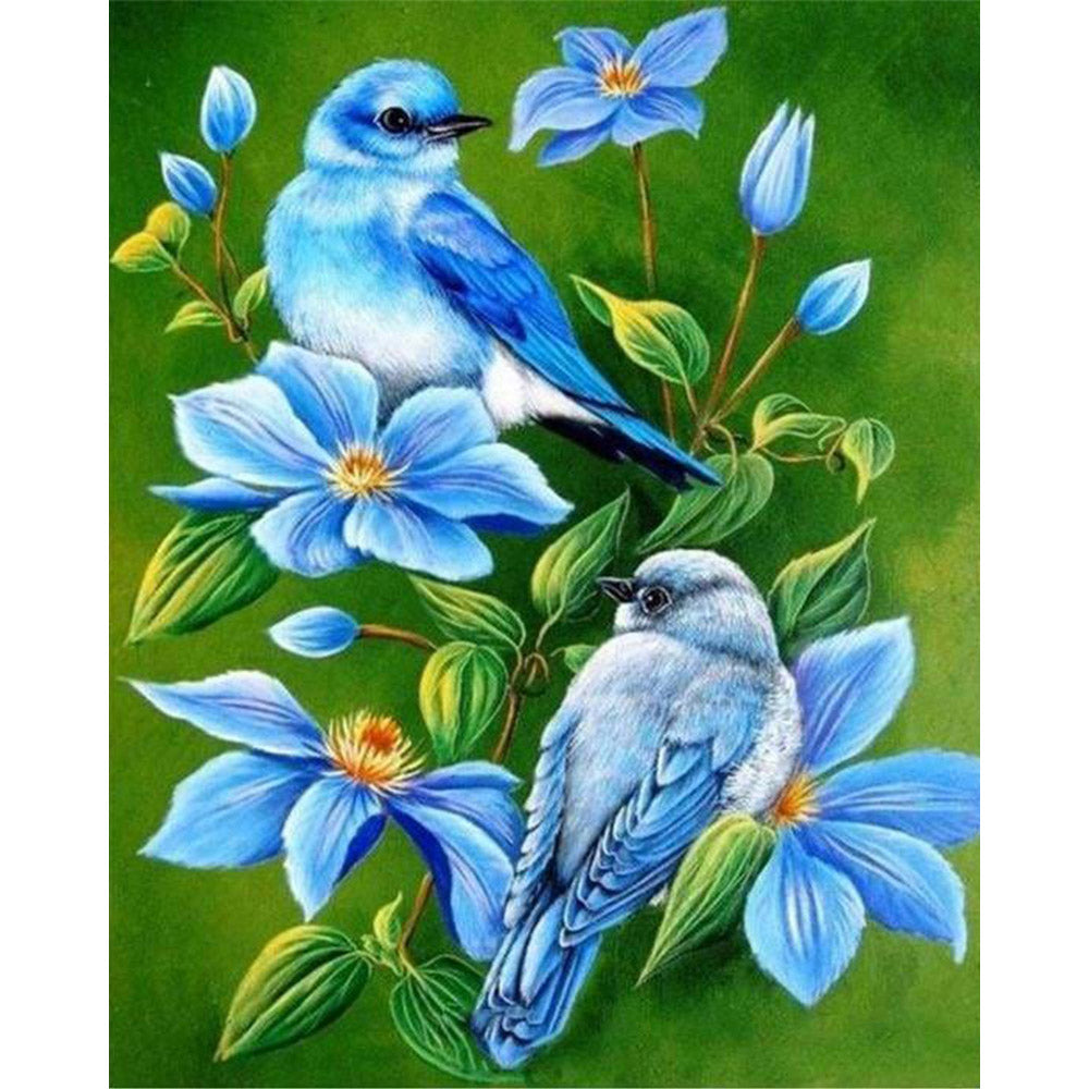 paint by numbers | Blue Birds | advanced animals birds flowers | FiguredArt