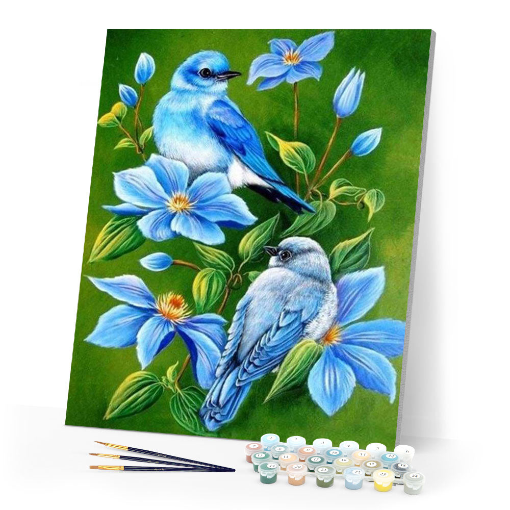 paint by numbers | Blue Birds | advanced animals birds flowers | FiguredArt