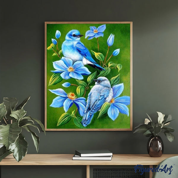 paint by numbers | Blue Birds | advanced animals birds flowers | FiguredArt