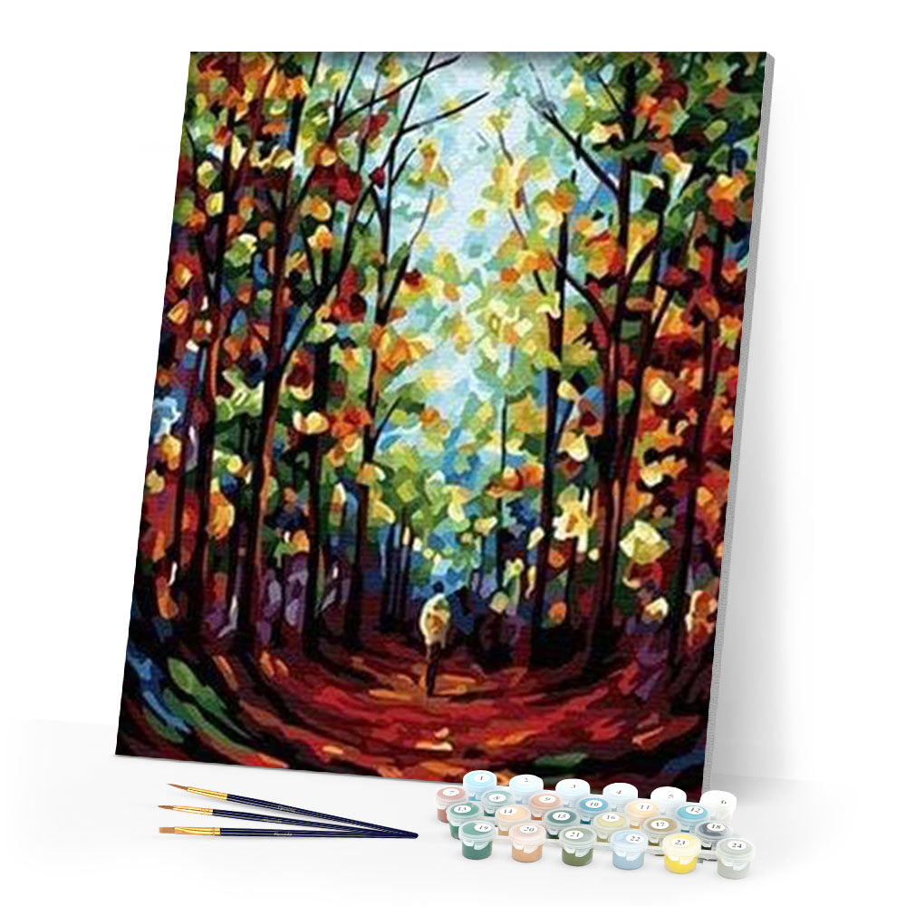 paint by numbers | In the Woods | intermediate landscapes trees | FiguredArt