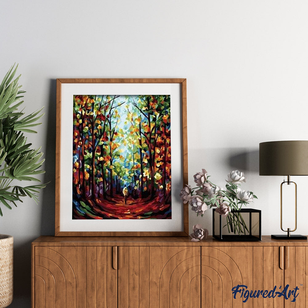 paint by numbers | In the Woods | intermediate landscapes trees | FiguredArt