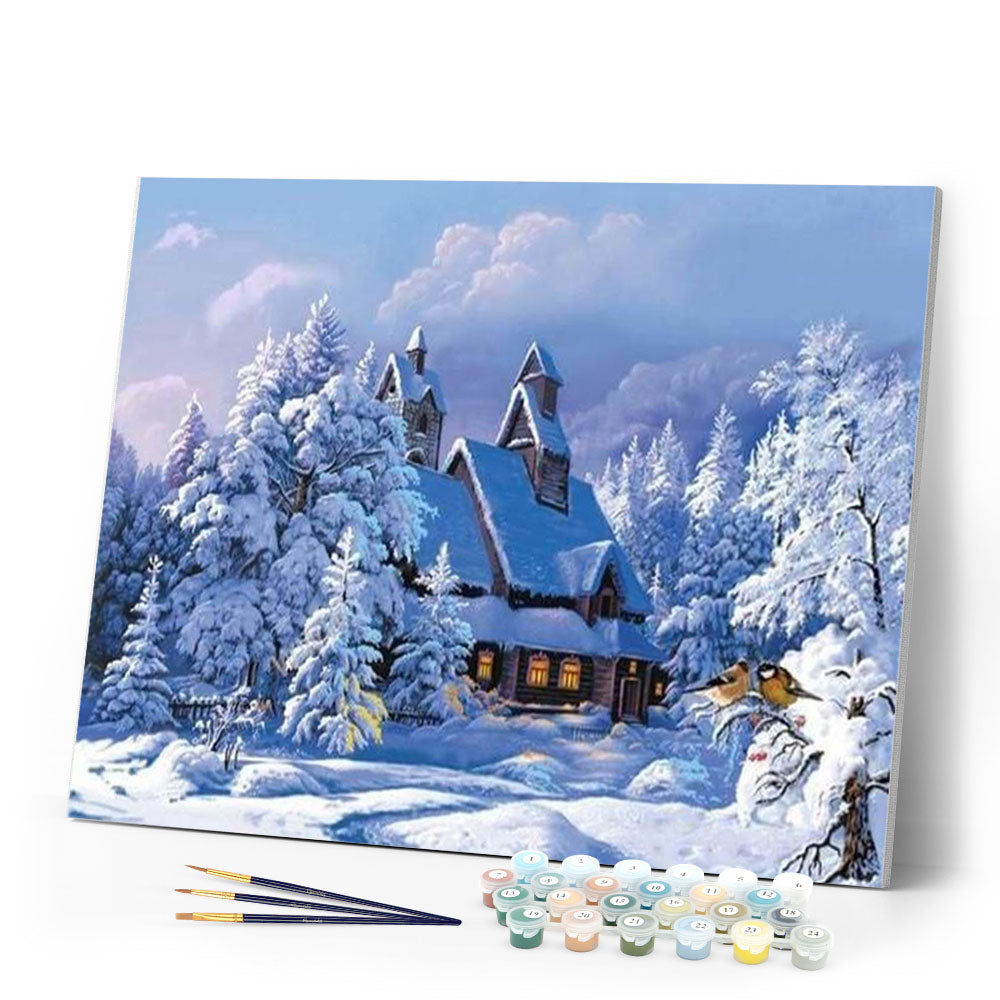 paint by numbers | Winter view | intermediate landscapes | FiguredArt