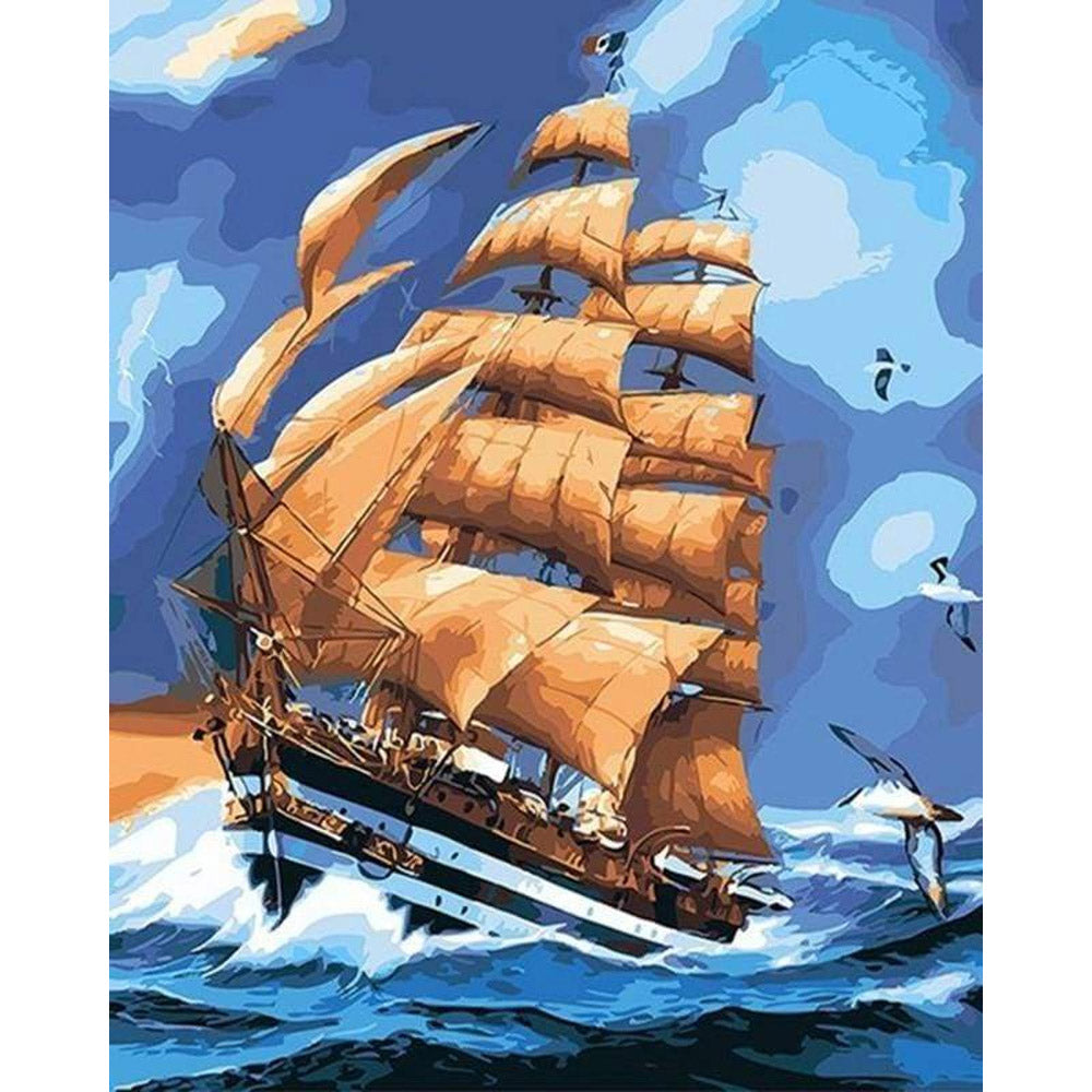paint by numbers | Sailing Ship | easy ships and boats | FiguredArt