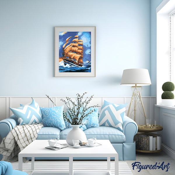 paint by numbers | Sailing Ship | easy ships and boats | FiguredArt