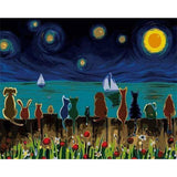 paint by numbers | Starry Night with Animals | animals easy ships and boats | FiguredArt