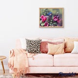 paint by numbers | Bird and Pink Flowers | flowers intermediate | FiguredArt