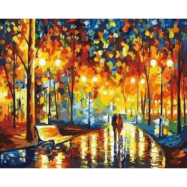 paint by numbers | Rain at the Park | advanced cities famous paintings | FiguredArt