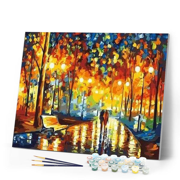 paint by numbers | Rain at the Park | advanced cities famous paintings | FiguredArt